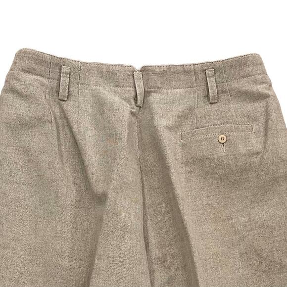 Vintage Liz Sport High Rise Pleated Neutral/Beige Linen Blend Trousers/Pants 14 - Picture 4 of 13